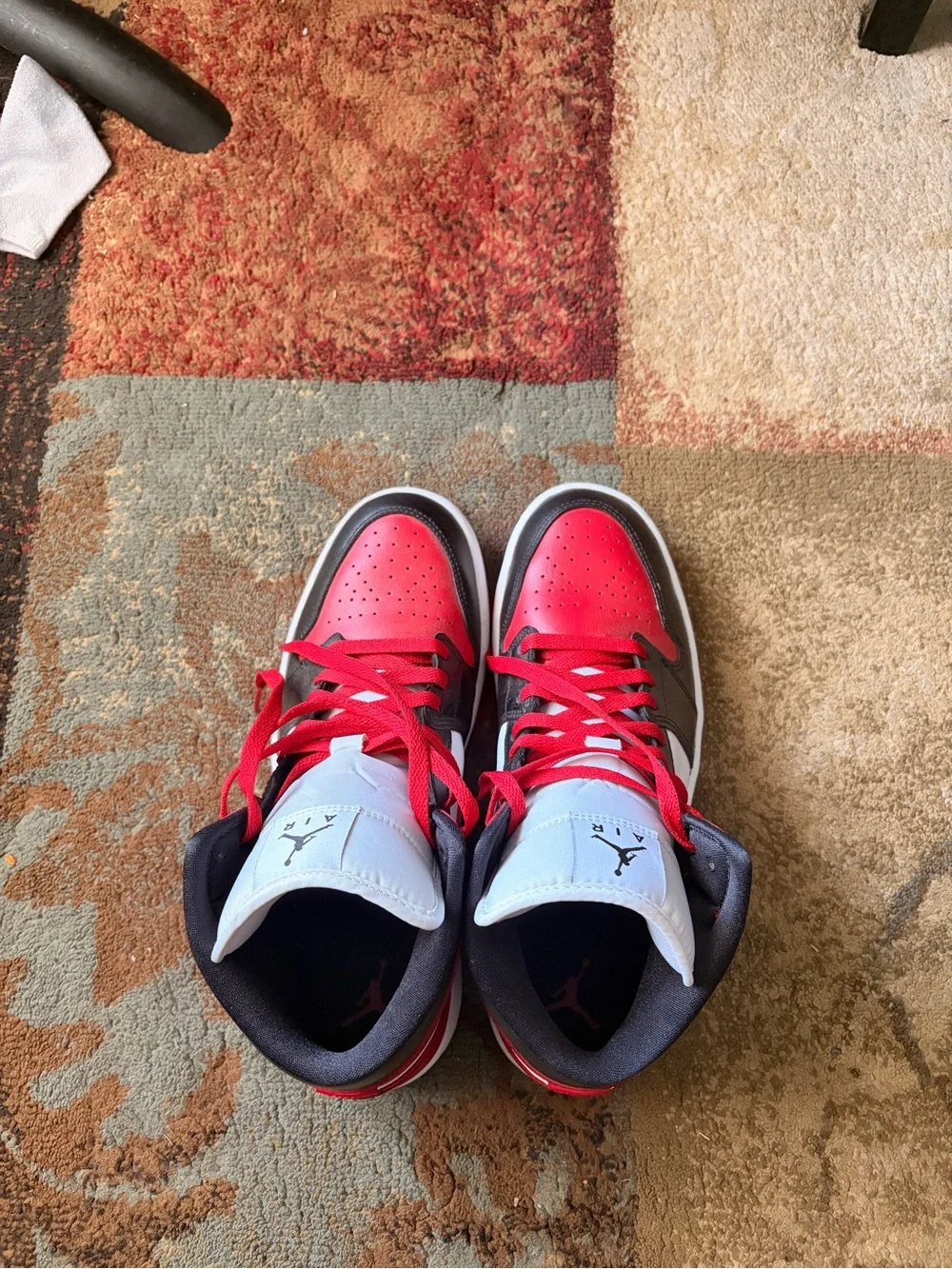 Jordan 1 Nike Red Black White High-Tops